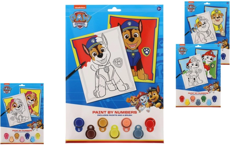 Malování podle čísel A4 Tlapková patrola s barvami - 1 kus