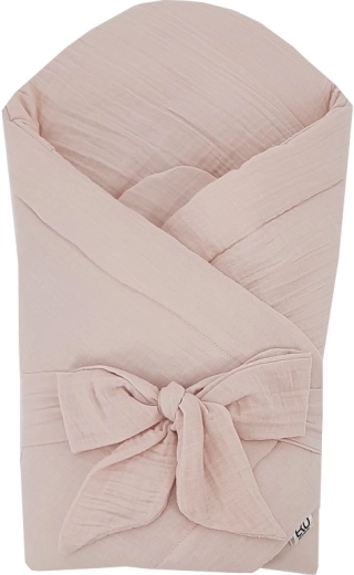 EKO mušelínová zavinovačka bez vyztužení powder pink 75 × 75 cm