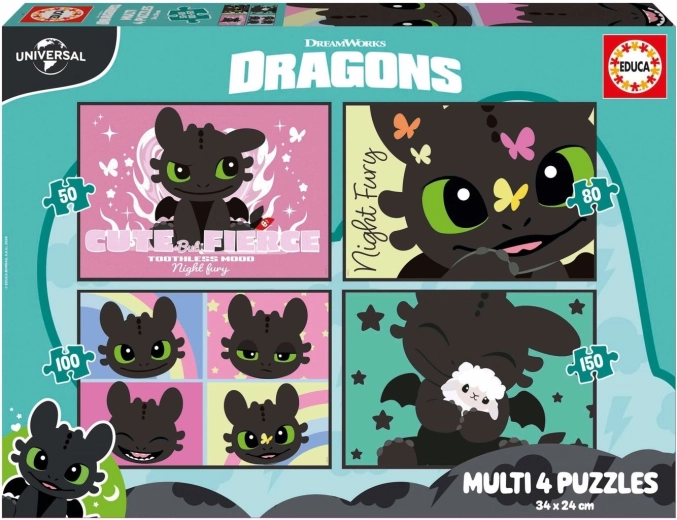 Educa Puzzle Jak vycvičit draka 4 v 1