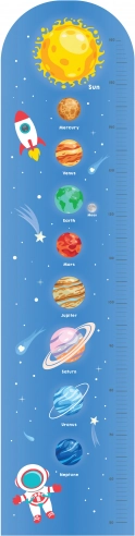 Dětský pěnový metr na zeď Vesmír 120 cm
