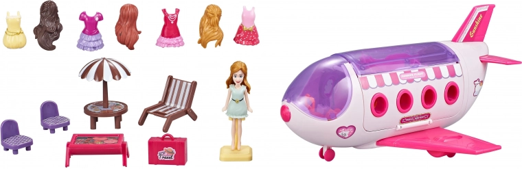 Letadlo s panenkou a příslušenstvím 28 cm