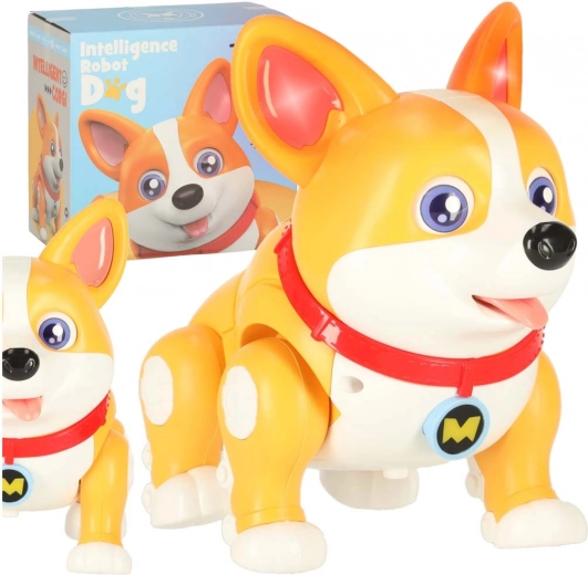 Interaktivní robotický pejsek Corgi se světelnými ušima a hudbou