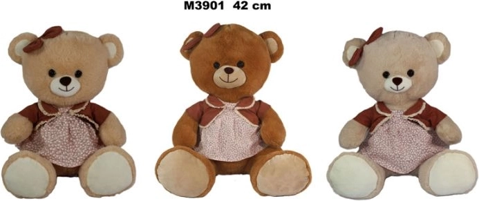 Plyšový medvídek v šatech 42 cm - 1 kus