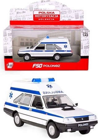 Miniatura Polonez Cargo – sanitka 1:43