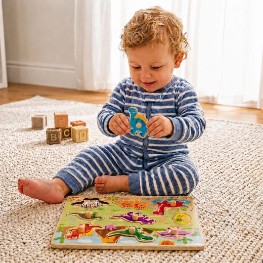 Montessori vkládání tvarů krok za krokem
