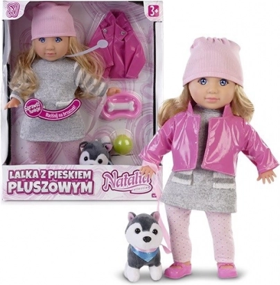 Panenka Natalia s plyšovým pejskem 35 cm