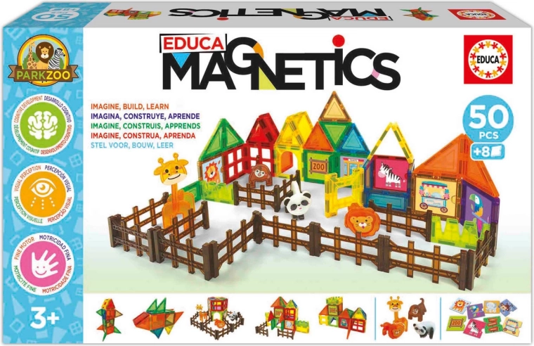 EDUCA Magnetics Zoo Park magnetická stavebnice 50 dílků