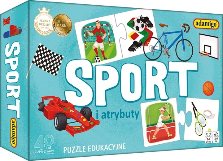 Sport a atributy – vzdělávací puzzle pro děti 3+