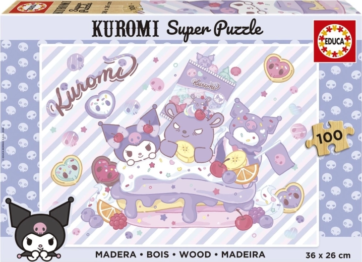 Educa dřevěné puzzle Kuromi 100 dílků