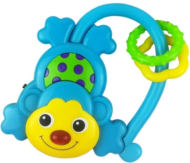 Dětské chrastítko se zvukem Baby Mix opička modrá