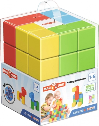 Magnetické stavební kostky MAGICUBE 16 ks – recyklovaný plast