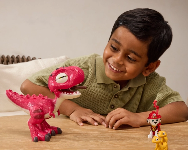 Interaktivní dinosaurus Rhubarb: řev, blikající oči a zvuky pohybu