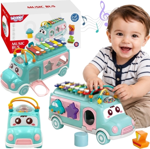 Hudební auto se sortérem a xylofonem WOOPIE BABY