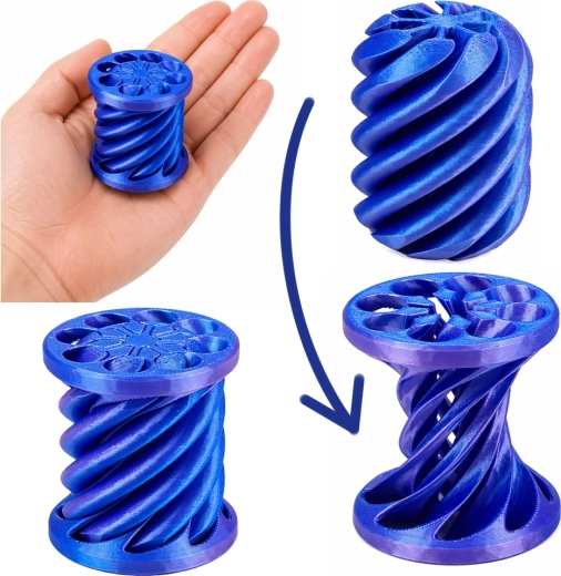 Spirálová 3D konstrukce pro plynulé otáčení