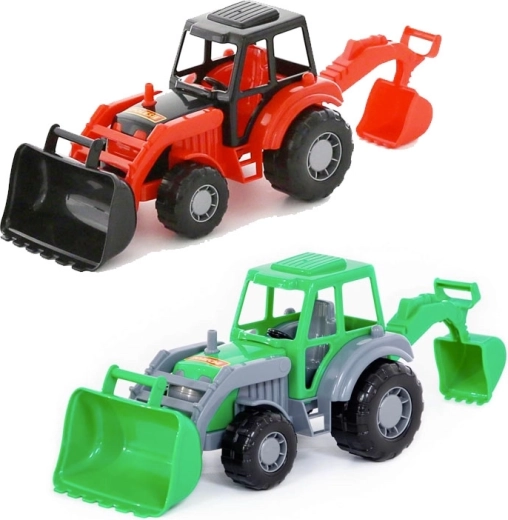 Plastový traktor s nakladačem a bagrem