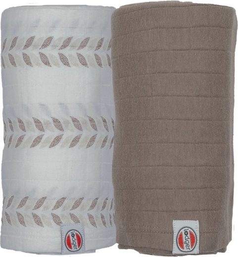 Lodger swaddler Solid matcha sada 2 ks 110 x 110 cm birch/buffalo