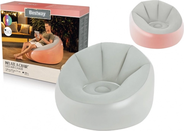 Nafukovací svítící křeslo 102 × 97 × 71 cm BESTWAY