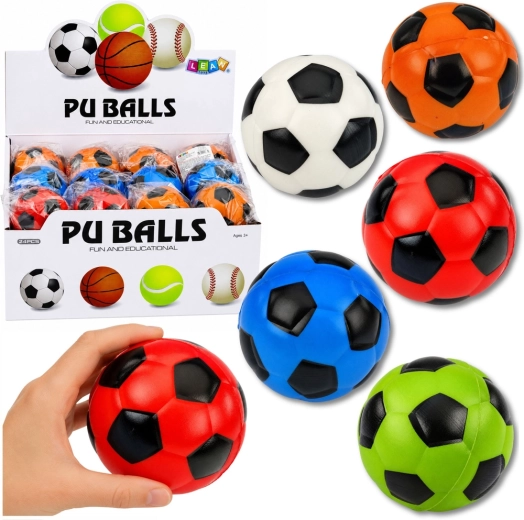 Pěnový míček na házení a chytání ve fotbalovém designu 6 cm