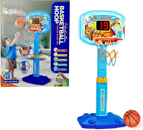 Dětský basketbalový koš s tabulí, světly a zvuky