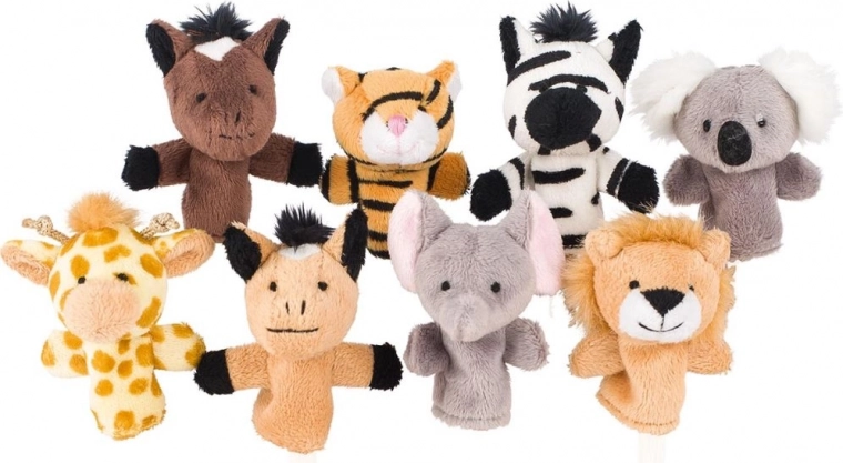 Sada prstových maňásků – divoká zvířátka, 8 ks