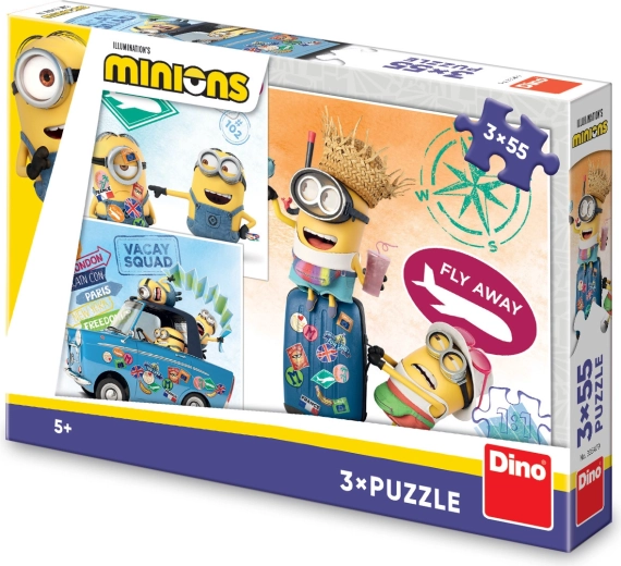 Dino puzzle Mimoni 3×55 dílků