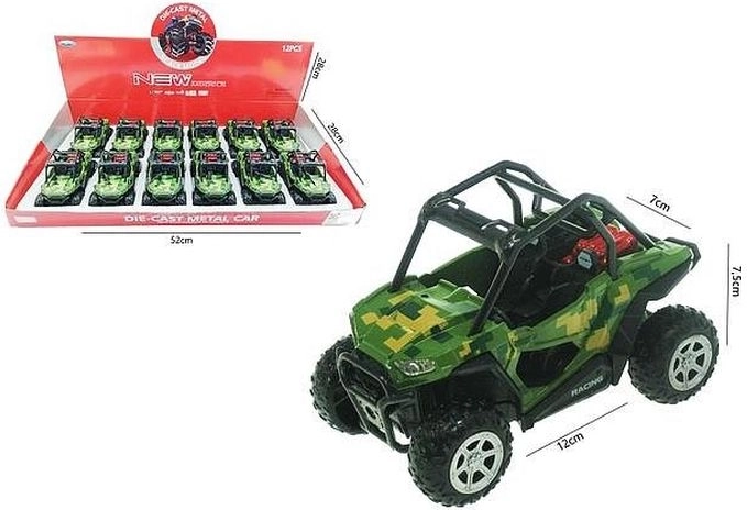 Buggy v military stylu 12 cm se světlem a zvukem
