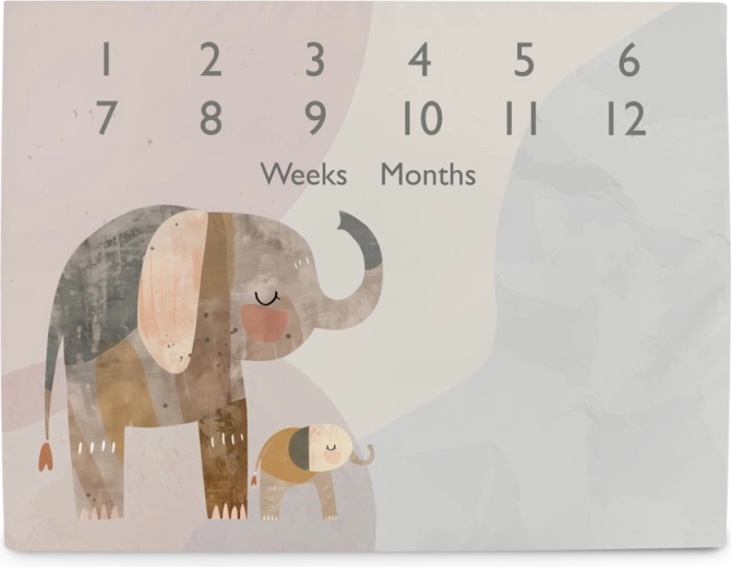 Ceba baby podložka milníková na focení basic elephant family 92 × 72 cm