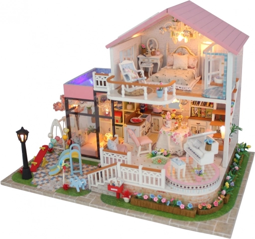 miniatura domečku roztomilá vila s led osvětlením