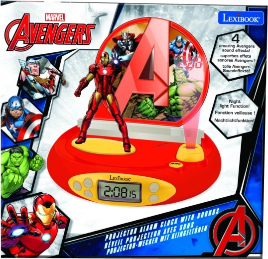 3D budík s projektorem Avengers Iron Man