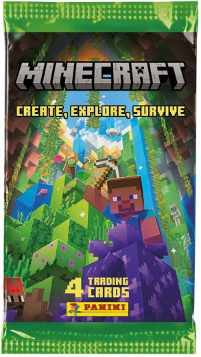 Panini Minecraft sběratelské karty 3. série (Create, Explore, Survive) – booster sáček 4 karty
