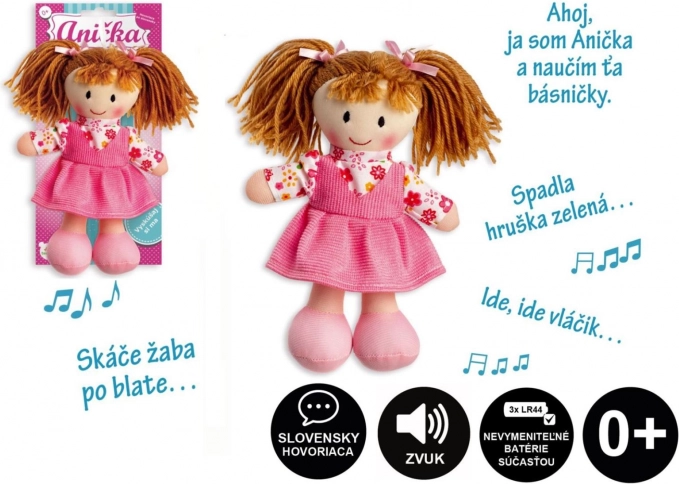 Plyšová panenka Anička 20 cm, slovensky mluvící