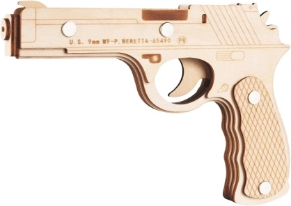 Dřevěné 3D puzzle pistole Beretta M9