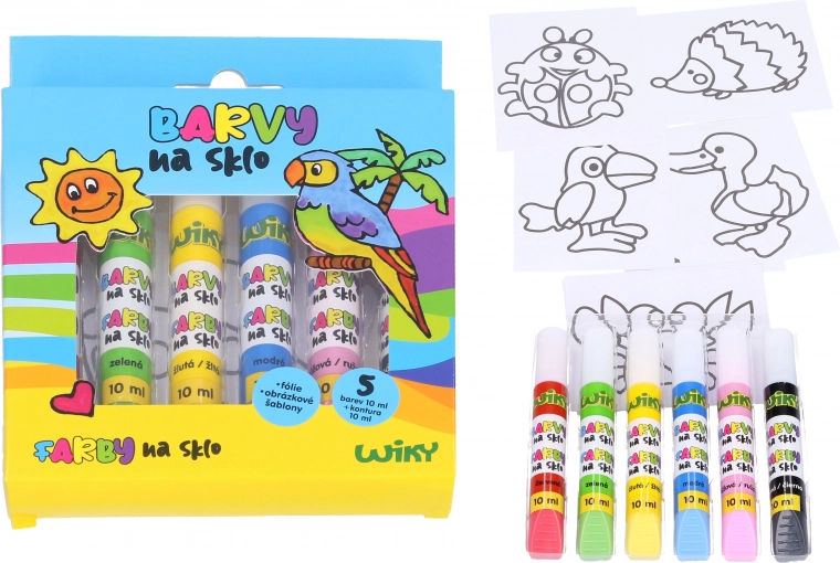 Sada barev na sklo 5+1 s konturou