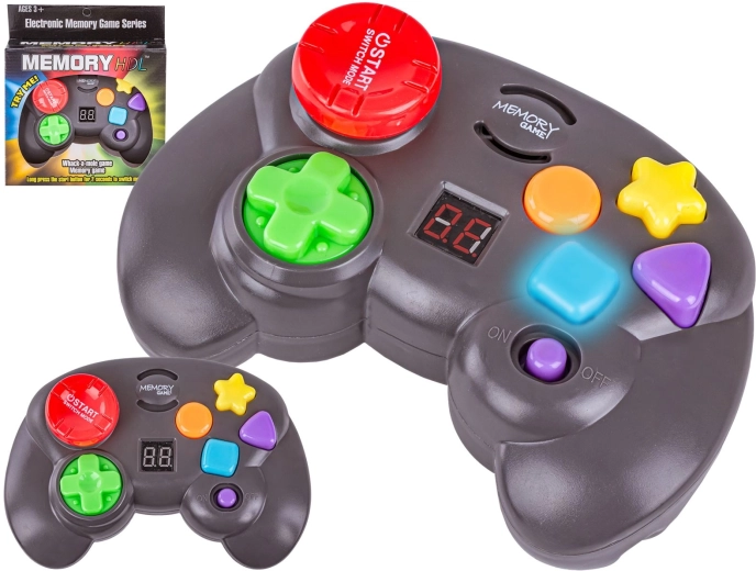 Elektronická paměťová hra Memory game ve tvaru ovladače - 1 kus