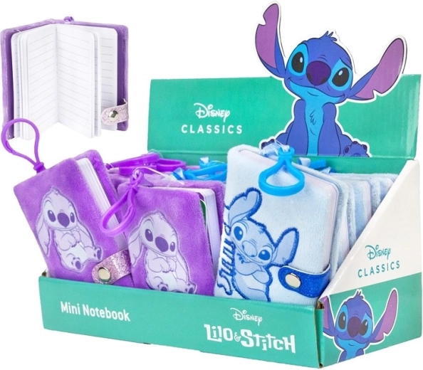 Mini zápisník DISNEY Lilo & Stitch s plyšovým povrchem a přívěskem