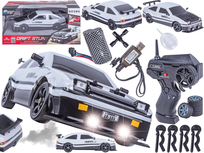 Rc drift auto Toyota 4wd 1:16 s efektem páry a led světly