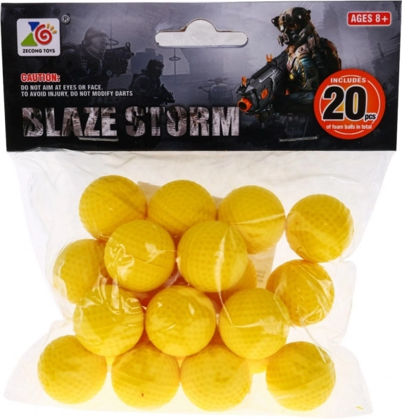 Sada 20 pěnových kuliček Munice pro pistole a pušky Blaze Storm pro děti 8+
