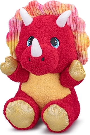 Plyšový sedící triceratops červený 16,5 cm