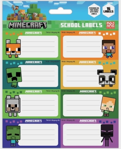Minecraft jmenovky na sešity chibi