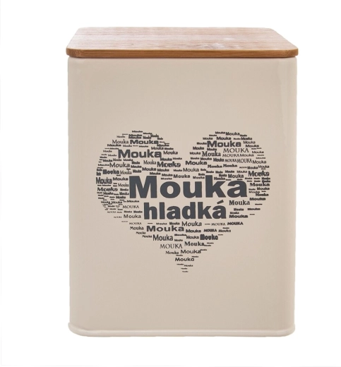 Dóza na hladkou mouku s dřevěným víčkem Srdce