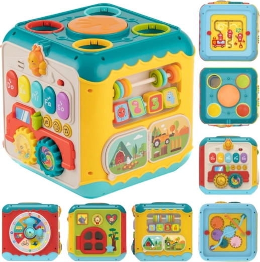 Woopie Baby multifunkční montessori aktivitní kostka 6 v 1