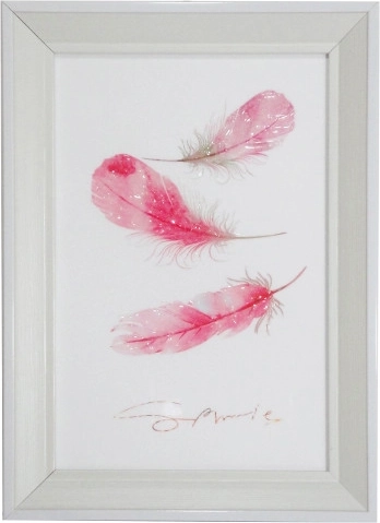 Obraz s barevnými pírky 20 × 30 cm