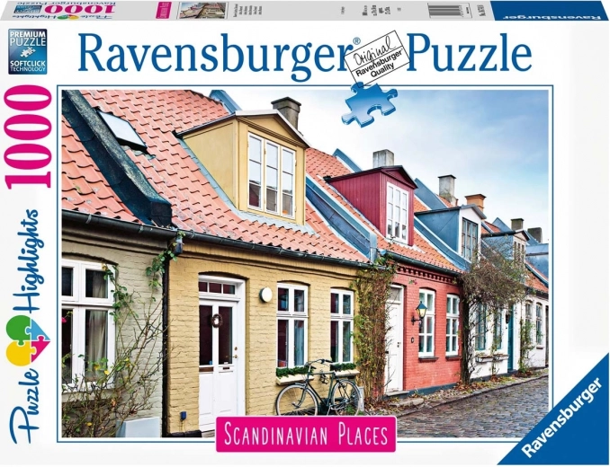 Puzzle RAVENSBURGER Skandinávská města – Aarhus, Dánsko, 1000 dílků