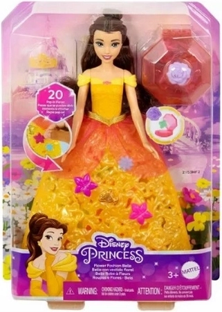 Disney Princess Bella (Kráska a zvíře) panenka v květinových šatech - 1 kus