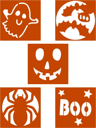 Sada halloweenských šablon - 5 kusů