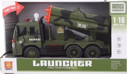 Vojenské auto s raketami pro děti