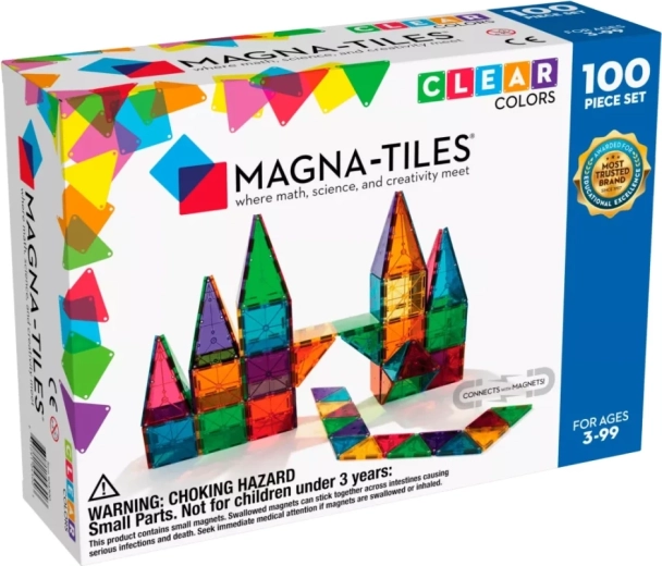 Magna-Tiles magnetická stavebnice clear colours – 100 dílků