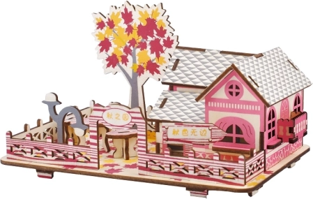 Dřevěné 3D puzzle Podzimní dům WOODCRAFT