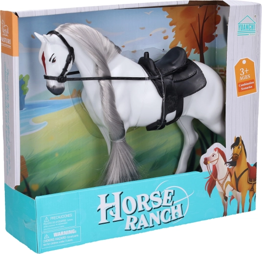 Figurka koně s černým sedlem 32 cm - 1 kus