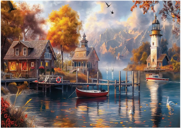 Puzzle Podzim u jezera 1500 dílků ANATOLIAN